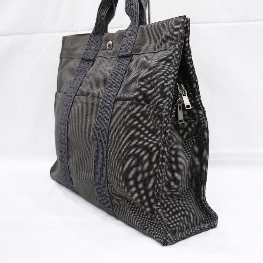 エルメス エールライン MM トートバッグ グレー系 鞄 カバン カデナ HERMES - HERMESエルメス エールラインPMトートバッグ グレーカデナ付