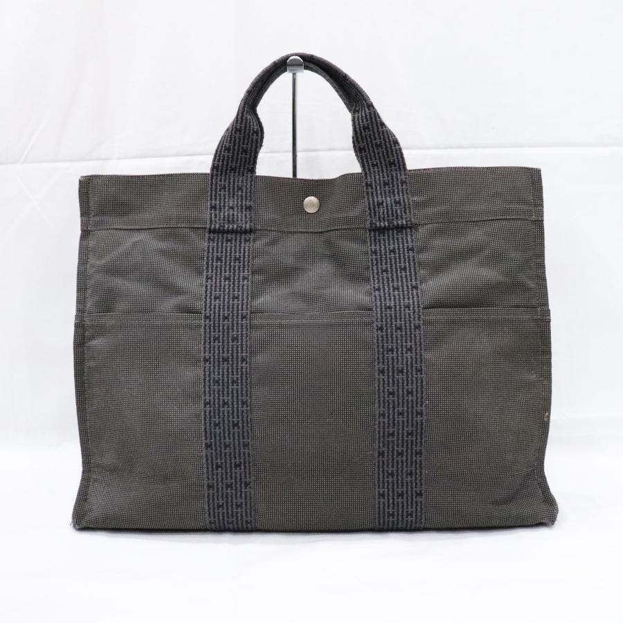NAN様 エルメス MMサイズ エールライン トート ハンドバッグ グレー HERMES（エルメス） エールラインMM トートバッグ キャンバス グレー