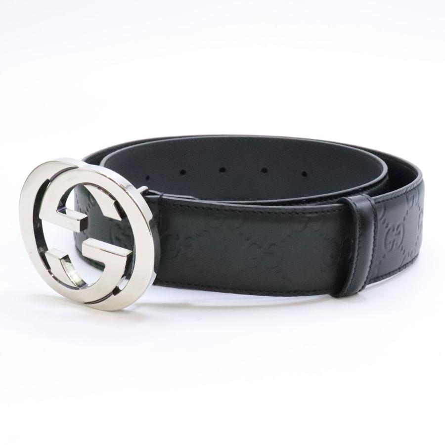 GUCCI（グッチ） インターロッキングG バックル付き レザー ベルト