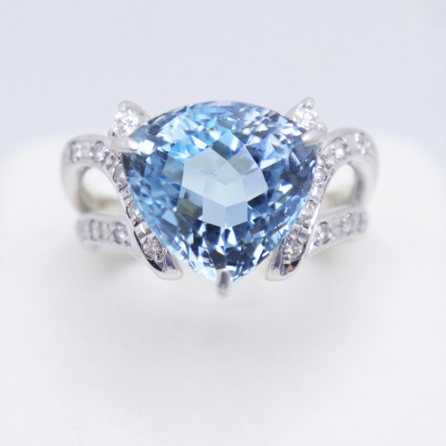 アクアマリン リング Pt900 プラチナ ダイヤ ダイヤモンド リング 指輪 Pt900 プラチナ アクアマリン ダイヤモンド リング A7.13ct D0.27ct
