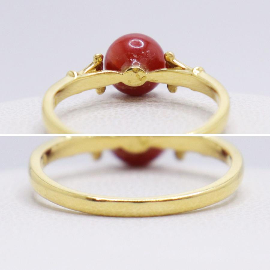 MIKIMOTO（ミキモト） K18 YG 珊瑚 リング サンゴ 約6.7mm 日本サイズ