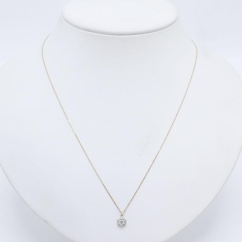AbHeri アベリ K18/Pt900 six ダイヤモンド ネックレス 1449A D0.11ct