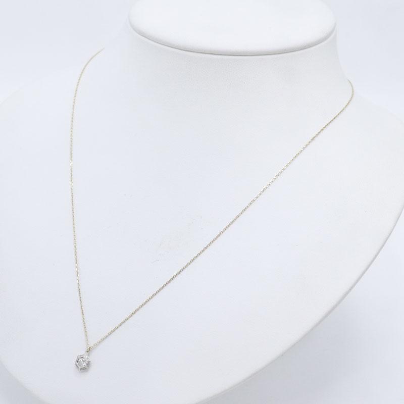AbHeri アベリ K18/Pt900 six ダイヤモンド ネックレス 1449A D0.11ct