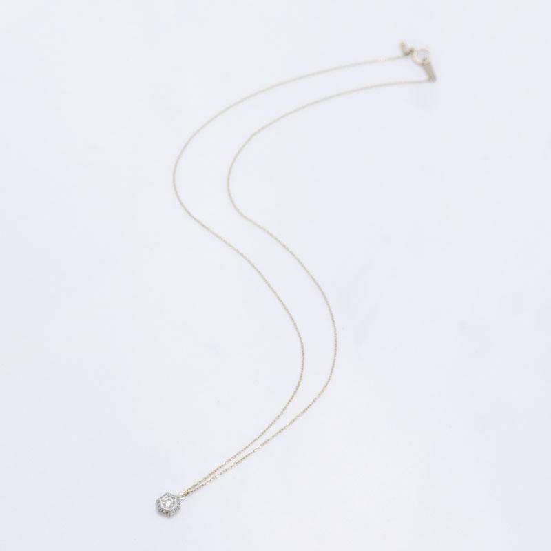 AbHeri アベリ K18/Pt900 six ダイヤモンド ネックレス 1449A D0.11ct