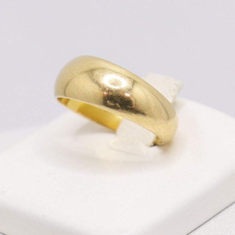 K18 指輪 甲丸リング かまぼこ型 重量約6.7g 日本サイズ＃14.5号