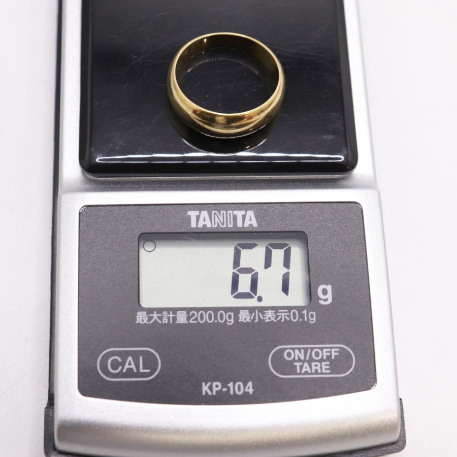 K18 指輪 甲丸リング かまぼこ型 重量約6.7g 日本サイズ＃14.5号