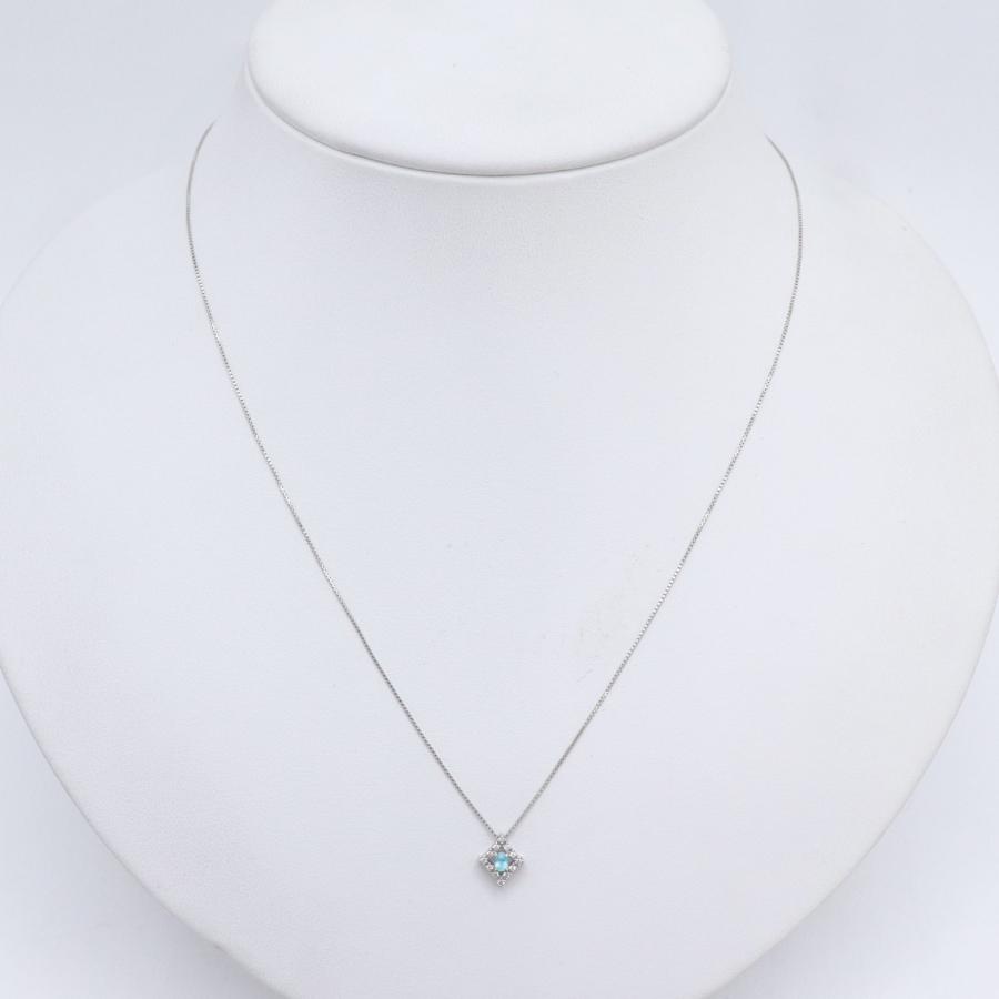 Pt900/850 パライバトルマリン ダイヤモンド ネックレス 0.06ct 0.05ct 