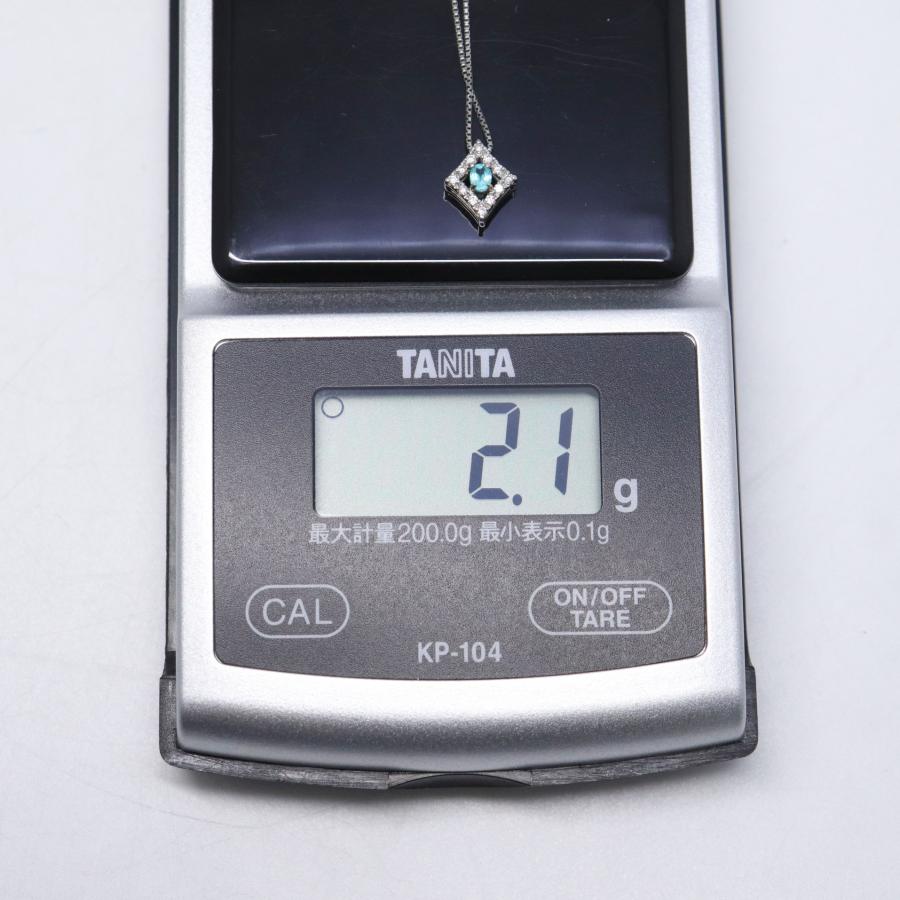 Pt900/850 パライバトルマリン ダイヤモンド ネックレス 0.06ct 0.05ct 