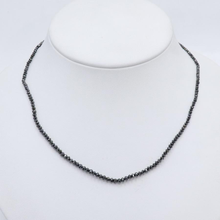 K18 WG ブラックダイヤモンド ネックレス BD20.0ct 重量約5.1g 最大約