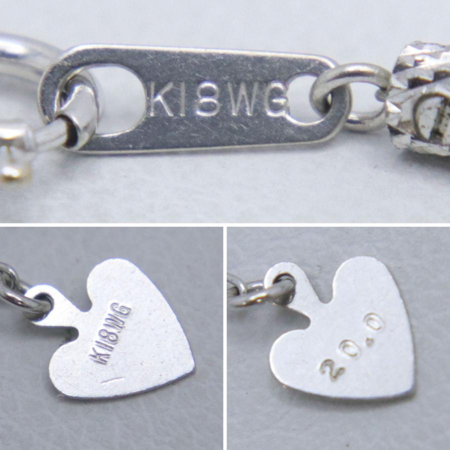 K18 WG ブラックダイヤモンド ネックレス BD20.0ct 重量約5.1g 最大約
