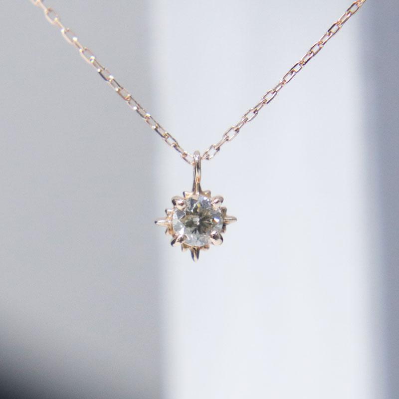 ESTELLE（エステール） K10 PG ダイヤモンド ネックレス 重量約0.6g 約 