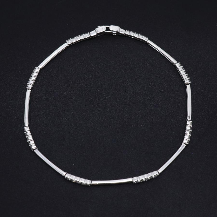 K18 WG ダイヤモンド ブレスレット ダイヤ 0.63ct 重量約4.7g 手首回り 