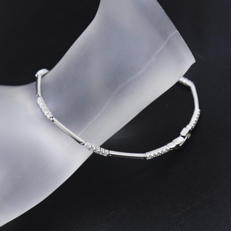 K18 WG ダイヤモンド ブレスレット ダイヤ 0.63ct 重量約4.7g