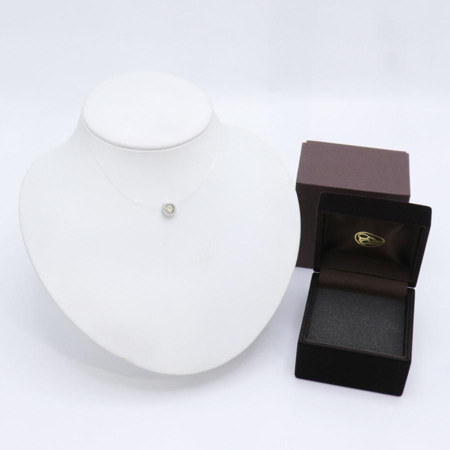 Pt900 プラチナ イエロー ダイヤモンド ペンダントトップ 0.25ct 0.12 