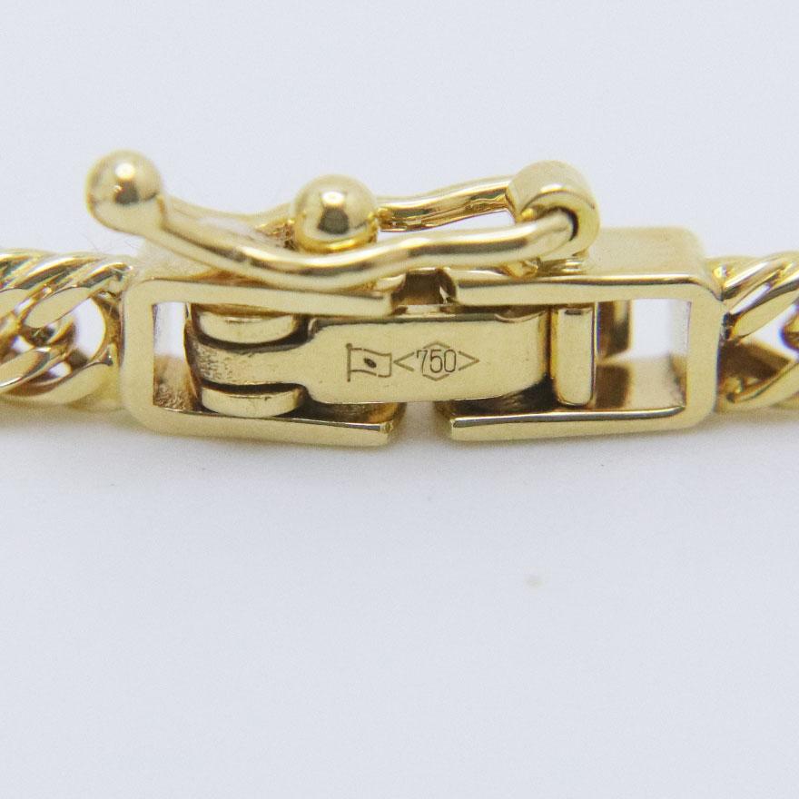 極美品　k18 750 喜平　ネックレス　約47.5㎝　高級　18金 K18 750 喜平 2面 トリプル 金 ネックレス 重量約14.4g 約50cm 造幣局