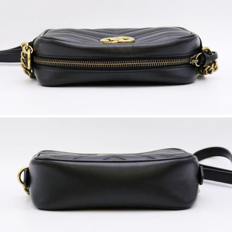 グッチ GUCCI GGマーモント キルティング ミニバッグ ショルダーバッグ バッグ ファブリック レザー レディース ブラック系 448065 【中古】 楽天市場】GUCCI グッチ GGマーモント キルティング スモール チェーン