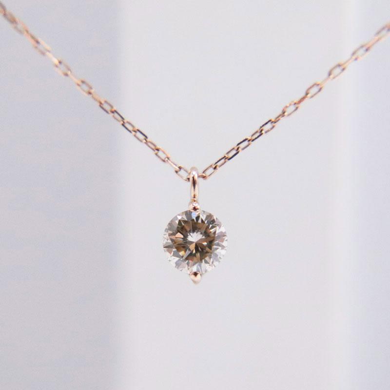ESTELLE/エステール K10 PG ダイヤ ネックレス D0.15ct アジャスター 