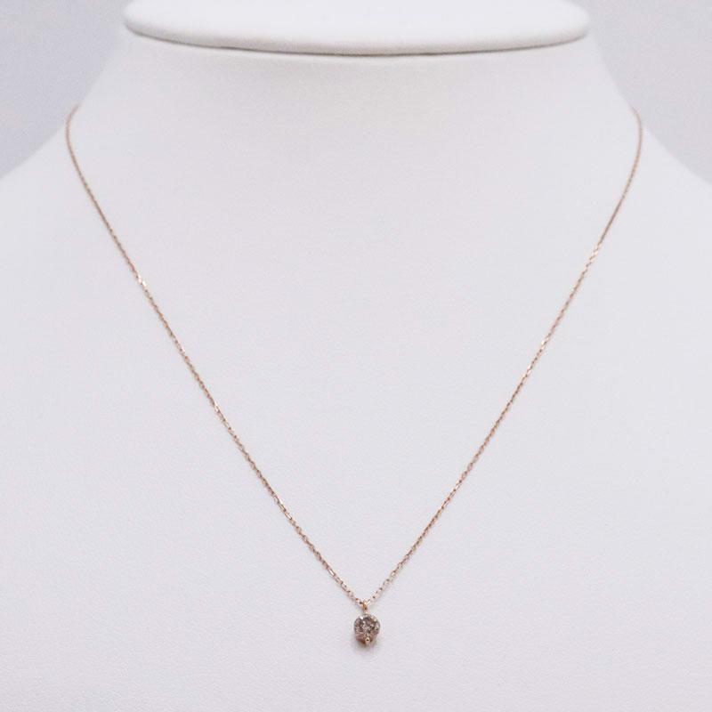 ESTELLE/エステール K10 PG ダイヤ ネックレス D0.15ct アジャスター 