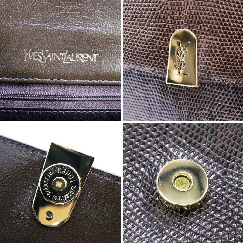 YVES SAINT LAURENT (YSL) イヴサンローラン ロゴ金具 リザード×レザー ショルダーバッグ 　JRAタグ 　ヴィンテージ Yves Saint Laurent（イヴ・サンローラン） YVES SAINT LAURENT YSL