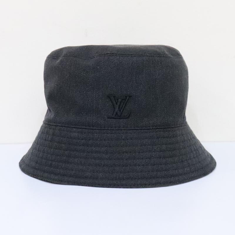 中古美品 LOUIS VUITTON ルイヴィトン シャポー モノグラム レイン バケットハット リバーシブル M7013L 帽子 カーキ ブラック 送料無料！_2