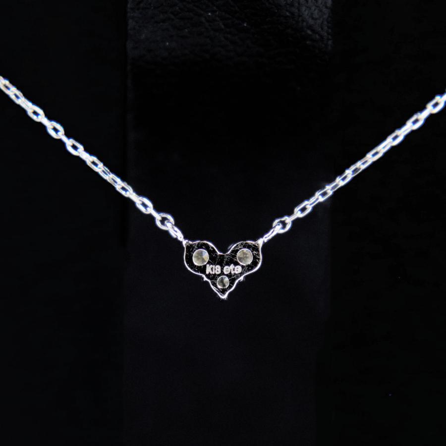 ete（エテ） K18 WG ハート ダイヤモンド ネックレス ダイヤ 0.07ct
