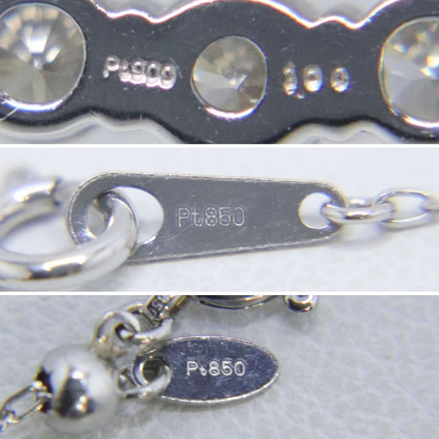 Pt850/900 ダイヤモンド ライン ネックレス D1.00ct 約48cm 重量約3.2g 