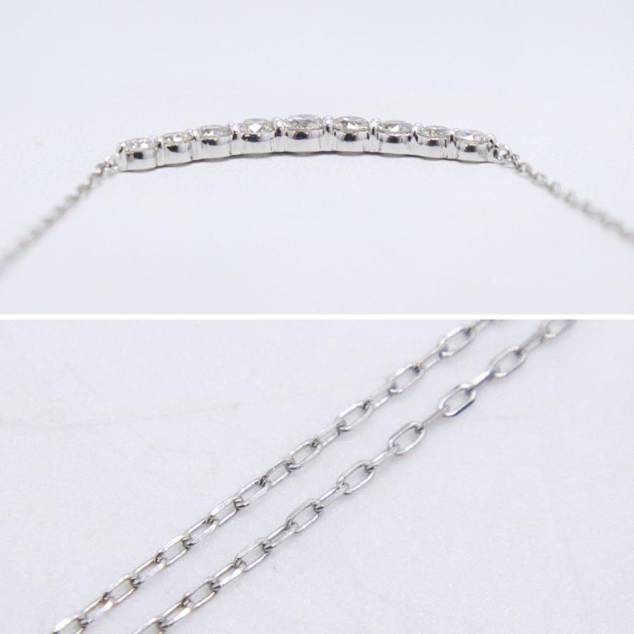 Pt850/900 ダイヤモンド ライン ネックレス D1.00ct 約48cm 重量約3.2g