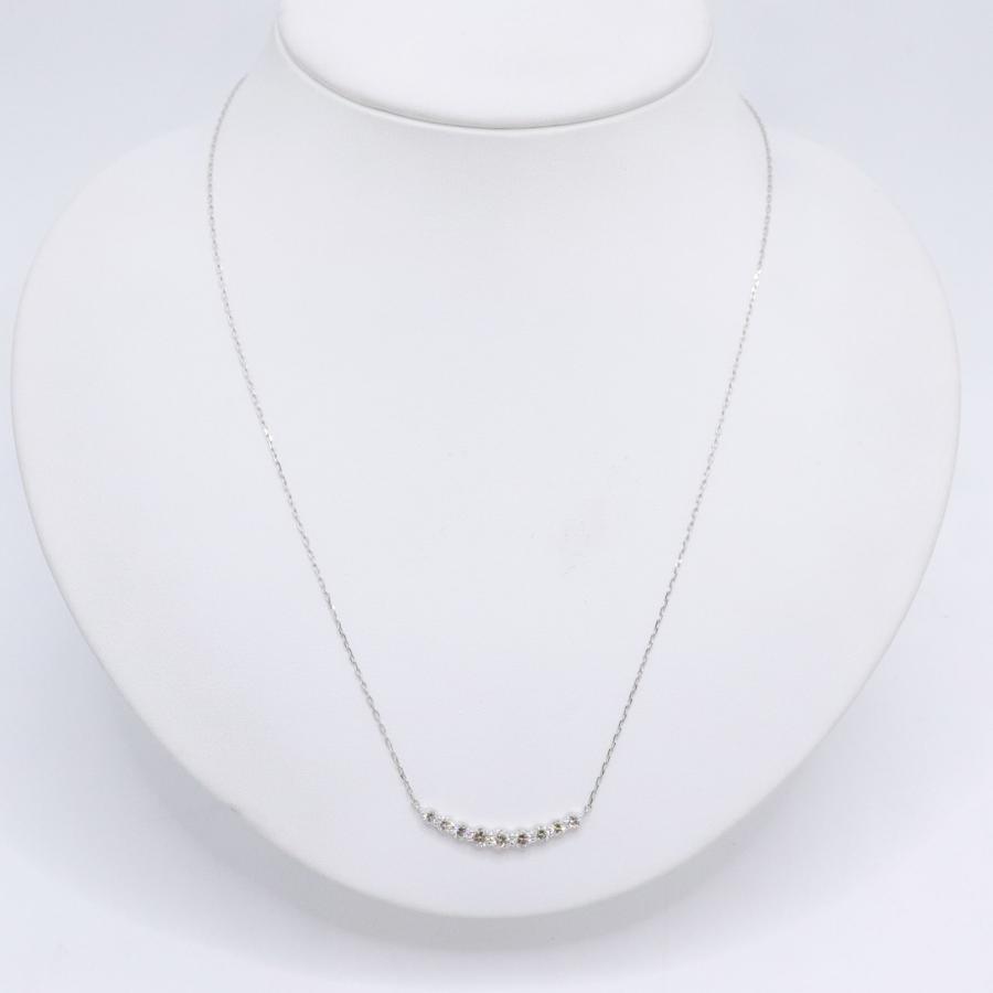 Pt850/900 ダイヤモンド ライン ネックレス D1.00ct 約48cm 重量約3.2g