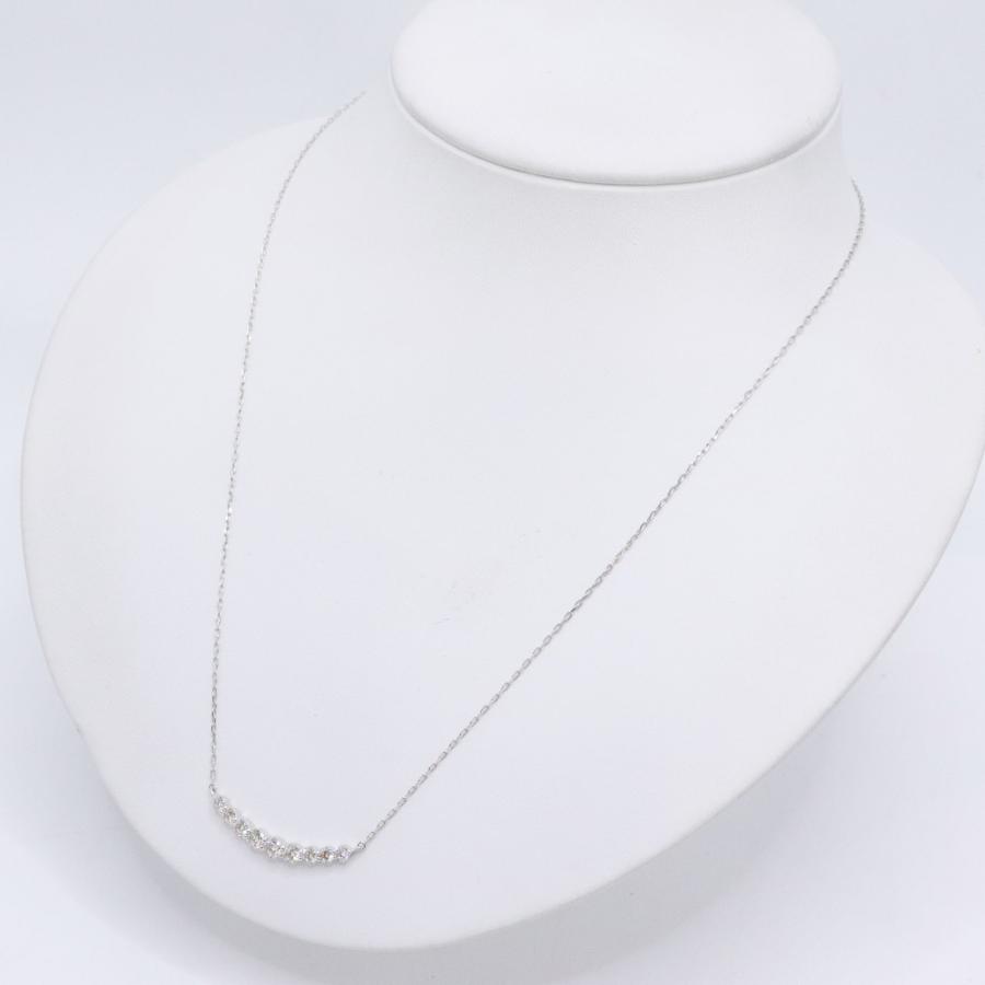Pt850/900 ダイヤモンド ライン ネックレス D1.00ct 約48cm 重量約3.2g 