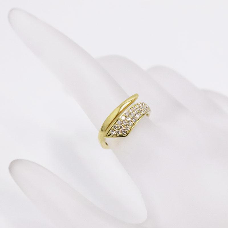 美品 K18YG ダイヤモンドリング D0.35ct ＃6〜13号 ピアリング 