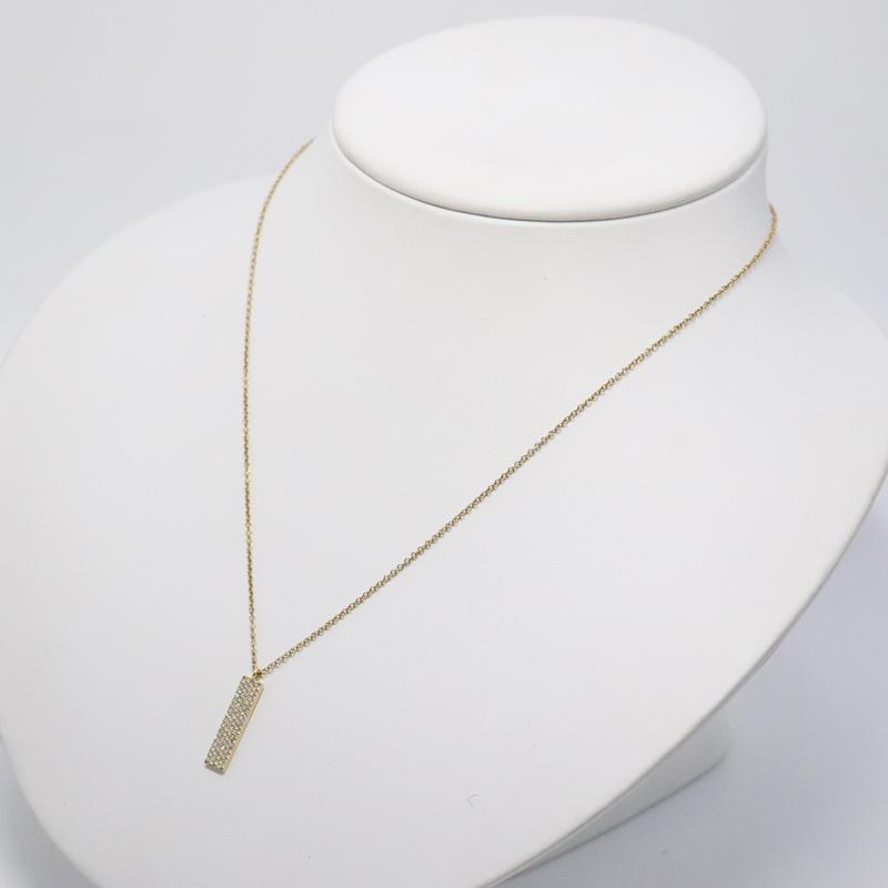 14K 585 YG ダイヤモンド ネックレス 重量約2.2g ネック最長約46cm 