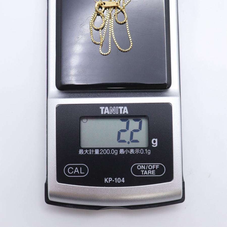 K18 YG ベネチアンチェーン ネックレス 重量約2.2g 約40cm 幅約1mm 金 