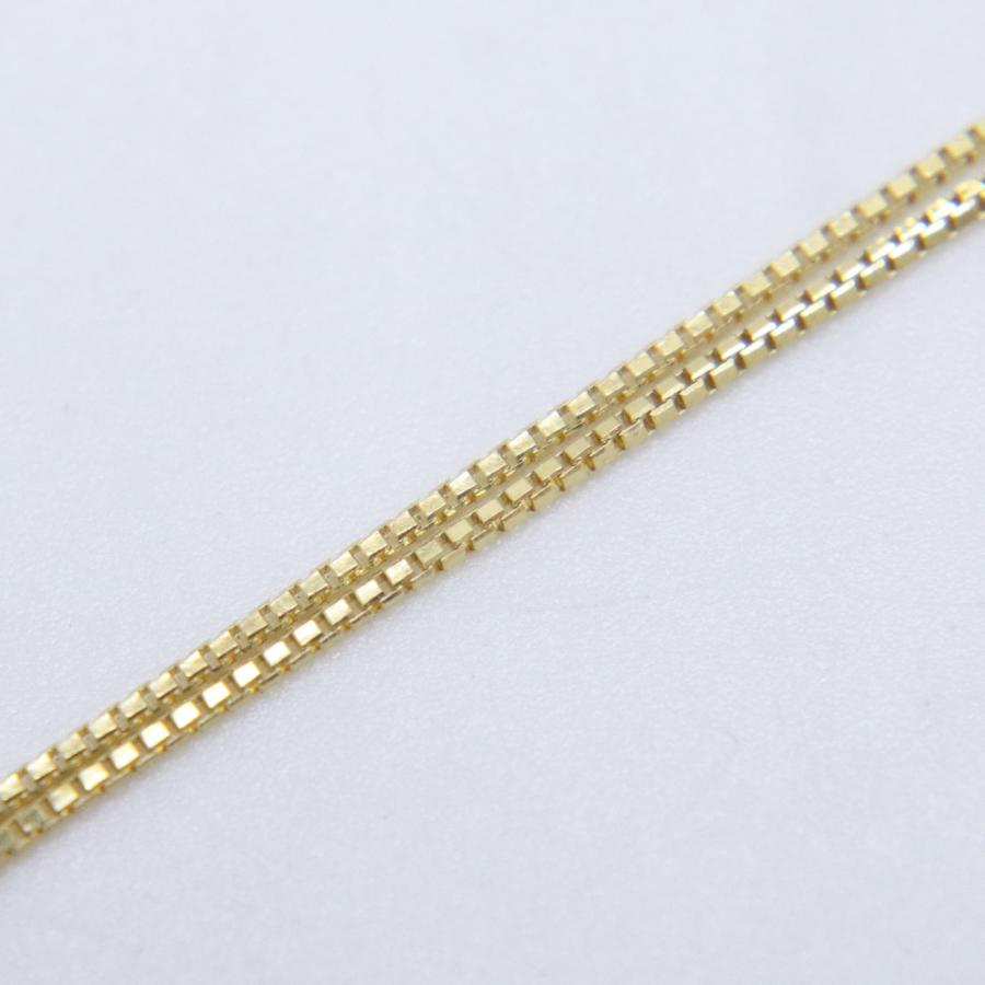 K18 YG ベネチアンチェーン ネックレス 重量約2.2g 約40cm 幅約1mm 金 