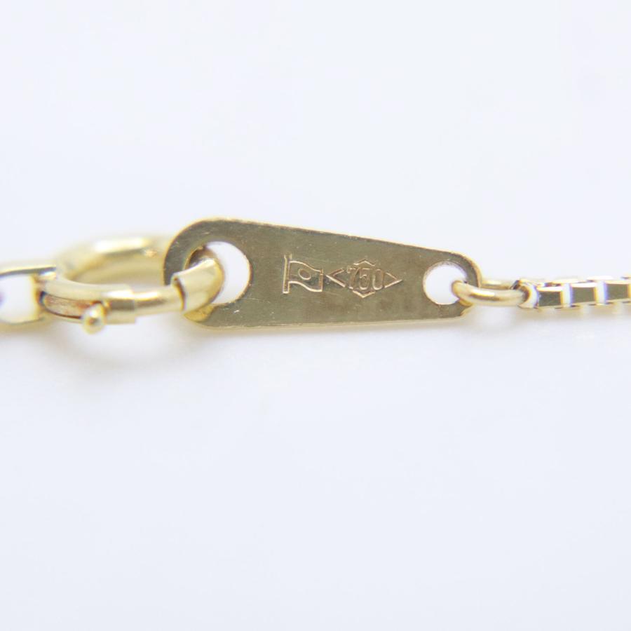 K18 YG ベネチアンチェーン ネックレス 重量約2.2g 約40cm 幅約1mm 金 