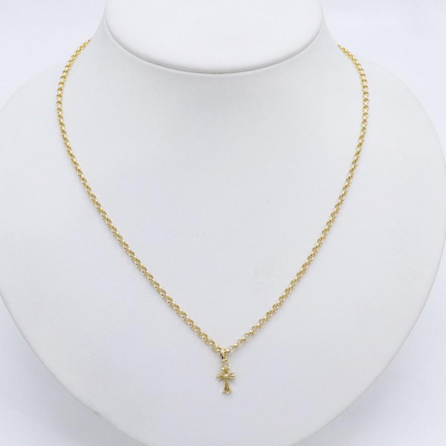K18 YG クロス ペンダント ネックレス 重量約4.5g 約50cm イエロー