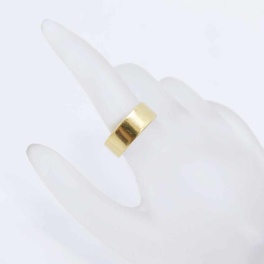 K18 YG 平打リング 指輪 重量約5.5g 日本サイズ＃15.5号 リング幅約7mm 