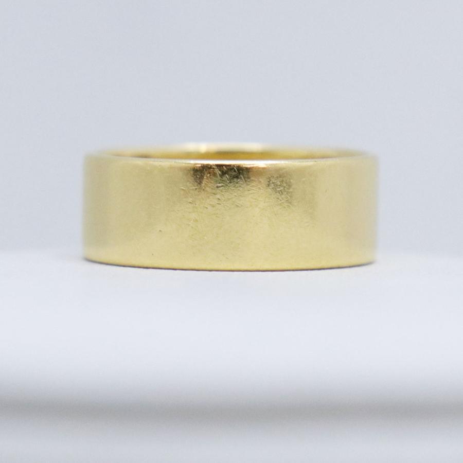 K18 YG 平打リング 指輪 重量約5.5g 日本サイズ＃15.5号 リング幅約7mm 