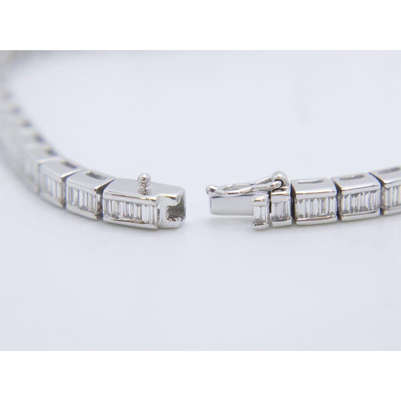 K18 WG 天然 バケットカット ダイヤモンド ブレスレット D3.01ct 最