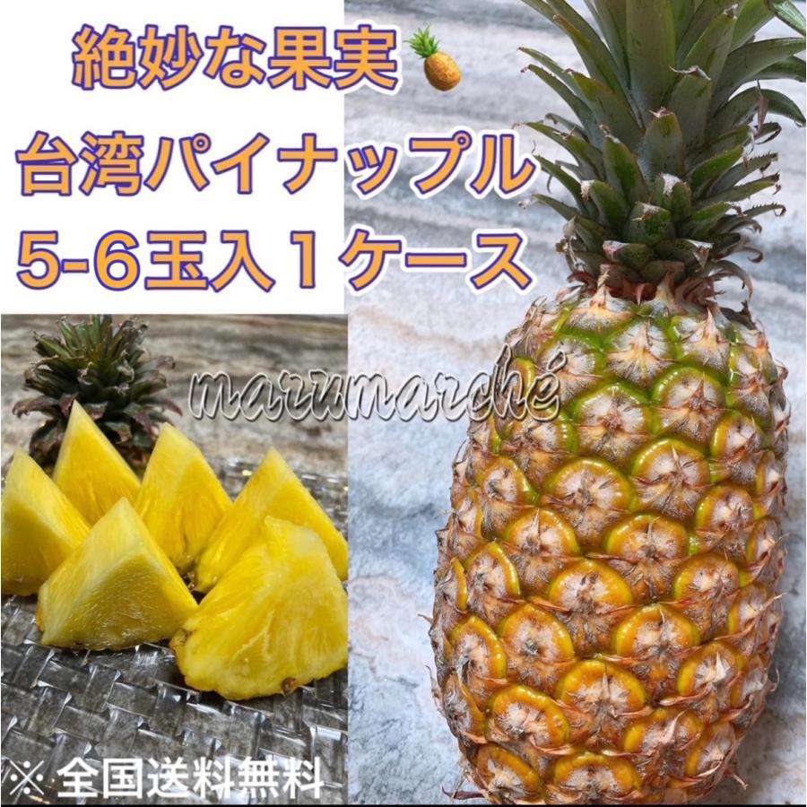 台湾パイン5-6玉入（1ケース）パイナップル　パインケーキ　シャーベット　大玉　芯まで食べれる　シェアできる　フルーツ　ギフト　ホワイトデー　旬の果物 | 