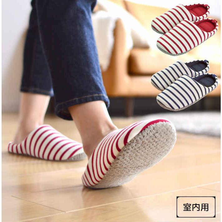 メーカー公式 送料無料 楽ちん 洗えるほこりキャッチスリッパ ボーダー お掃除スリッパ マイクロファイバー 床 フローリング 階段 隅 おしゃれ かわ Sale 87 Off
