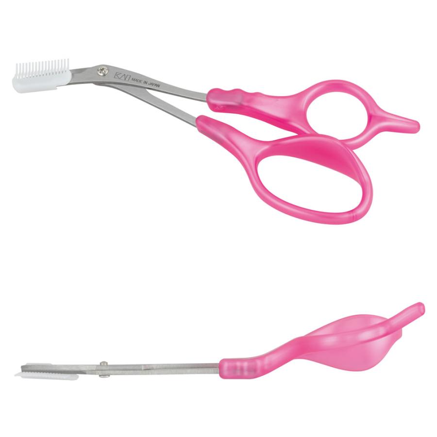 貝印 クシ付きマユハサミDX ピンク 000KQ0800 くし付き 眉毛 整える