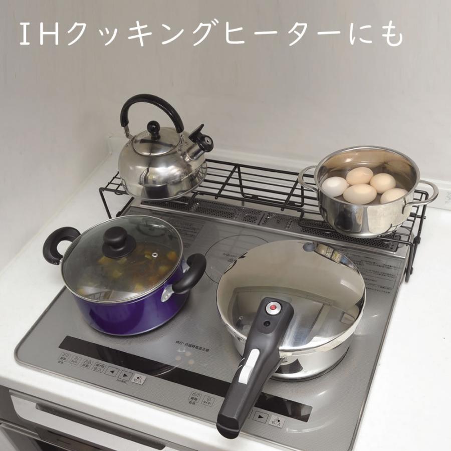 コンロ奥ラック〈ブラック〉 ◆ キッチン コンロ奥 空きスペース活用 コンロまわり収納 鍋置き IH デッドスペース活用 調味料置き ちょい置き キッチンツール …|marumall|02