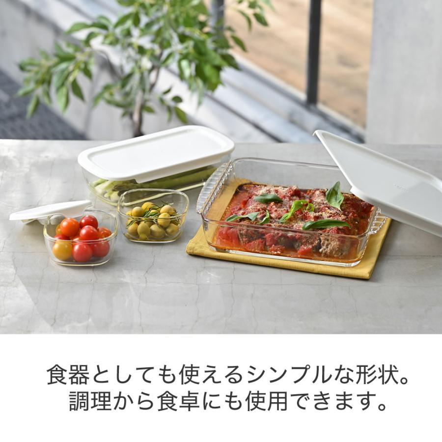 HARIO（ハリオ） スタッキング耐熱ガラスコンテナ・スクエア 4個セット
