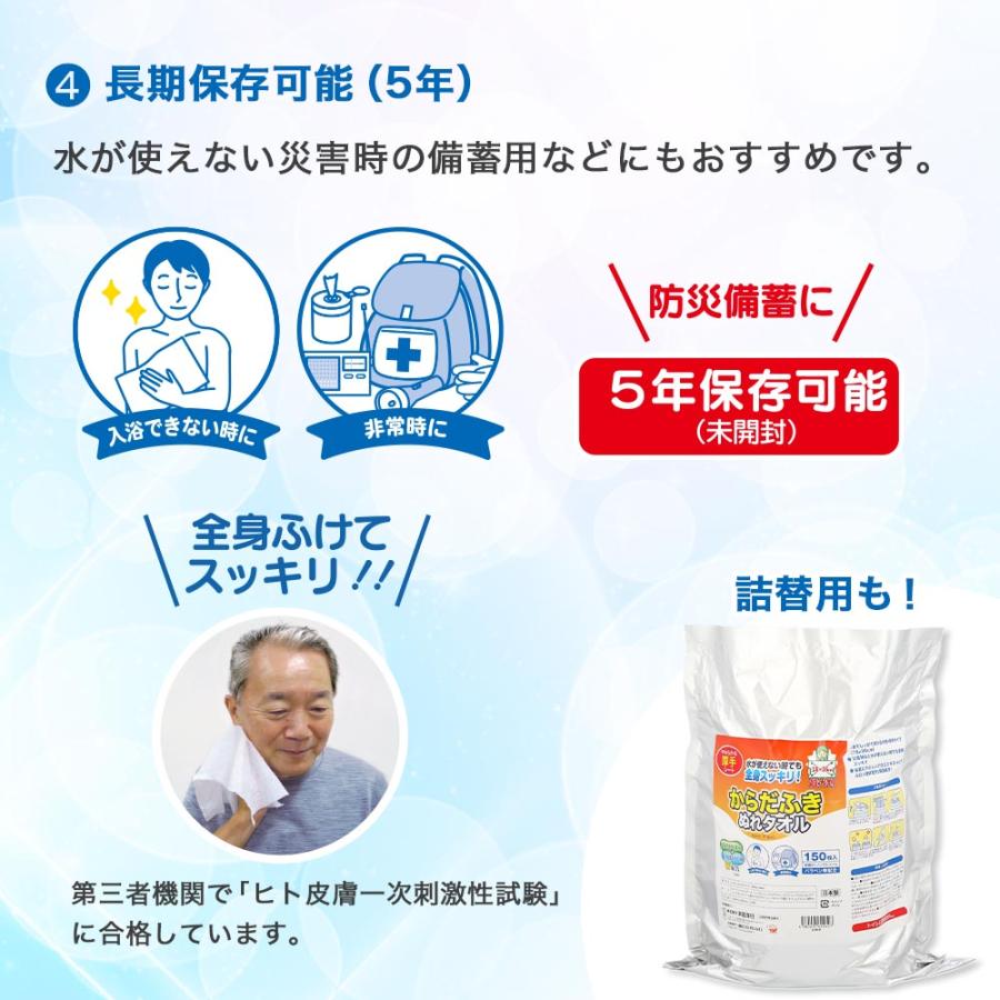 衛生用品 ボディシート 防災グッズ 節水 災害 非常用 備蓄用 5年保存