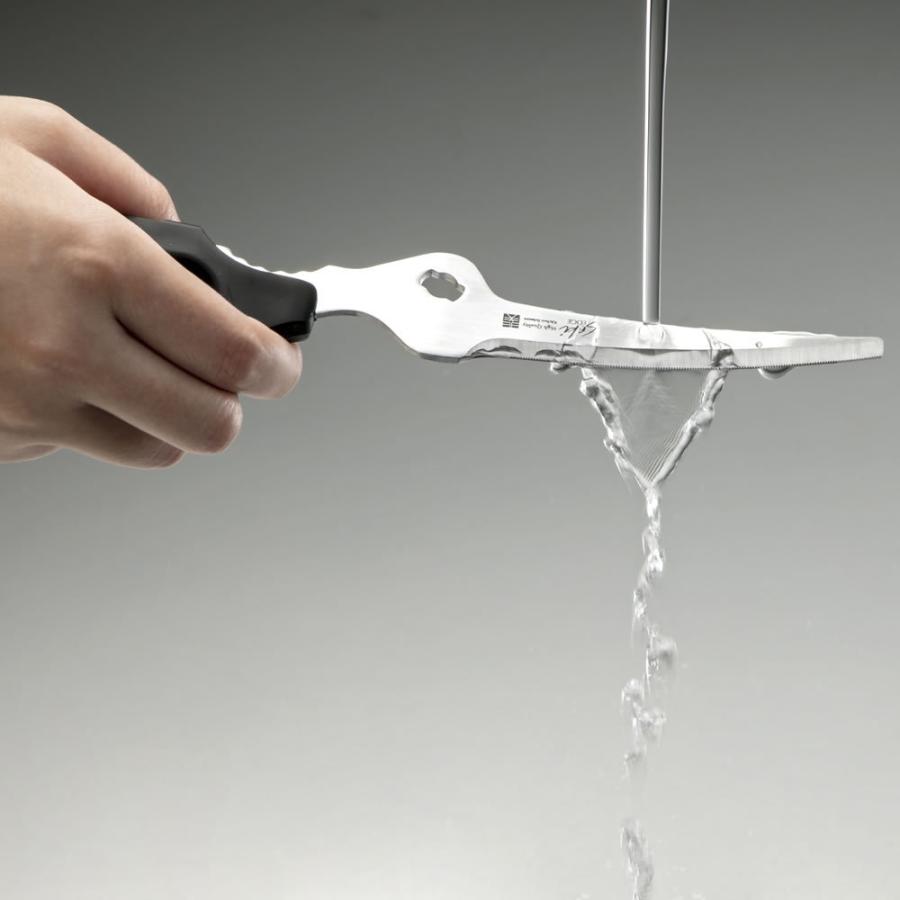 ステンレス製引き切り型キッチンはさみ ふた開け付 分解 丸洗い 魚