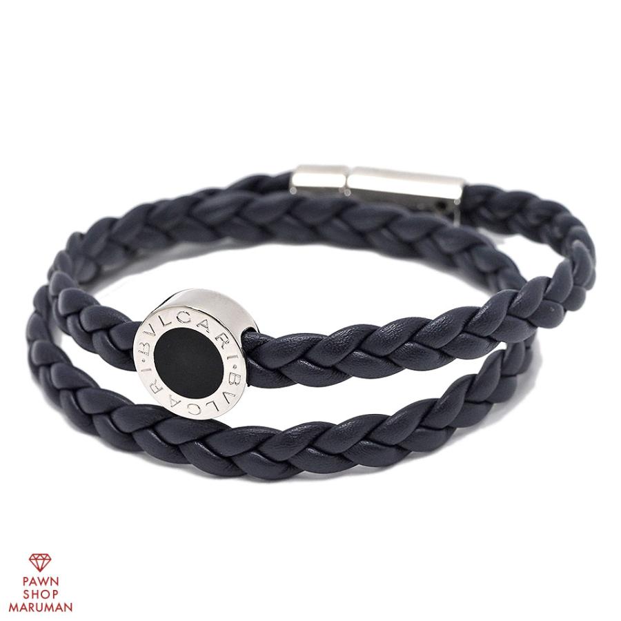 ブルガリブルーレザーバングル