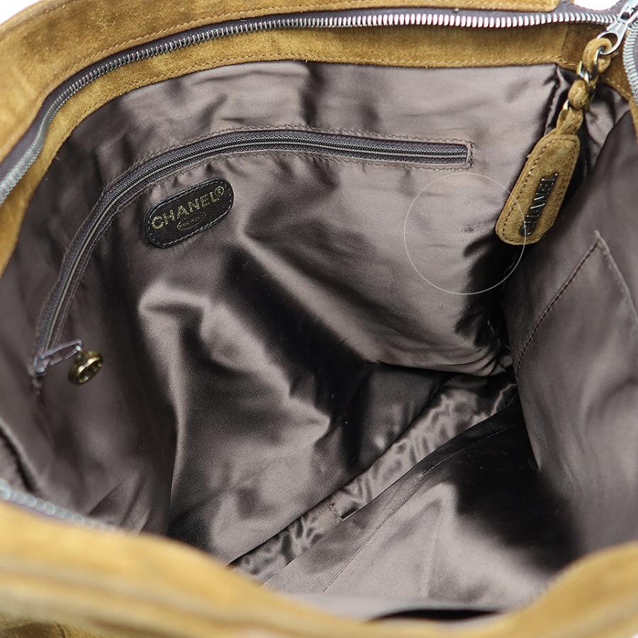 CHANEL（シャネル） ショルダートートバッグ スエード カーキ 【丸万質