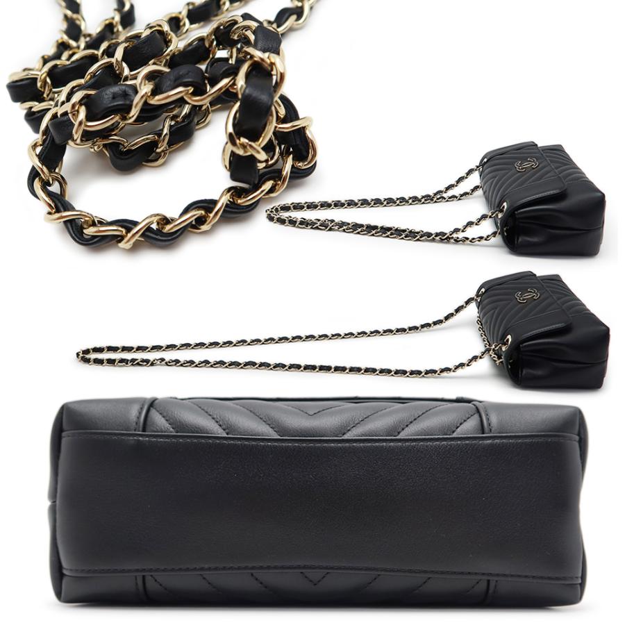 CHANEL（シャネル） Vステッチ チェーンショルダーバッグ ラムスキン