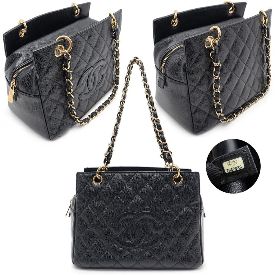 シャネル ココマーク マトラッセPTT チェーン ショルダーバッグ A18004 キャビアスキン レディース CHANEL 【1-0253782】 シャネル マトラッセ PTT チェーントート ブラック A18004 キャビア