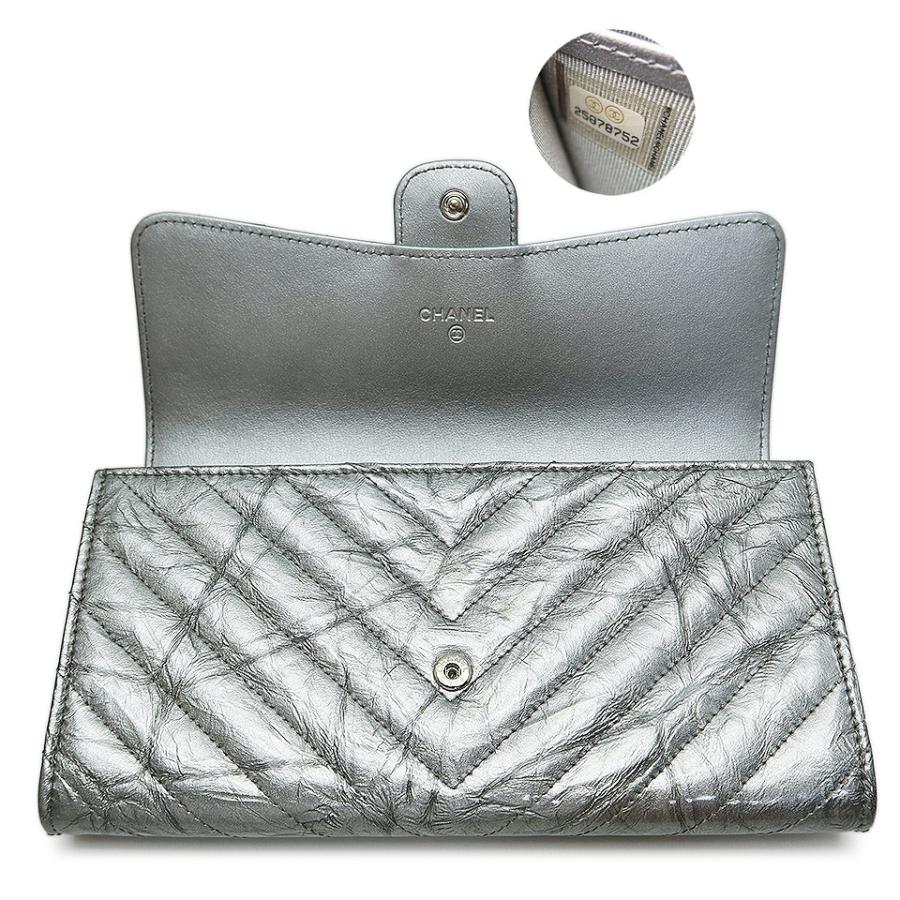 CHANEL シャネル Vステッチ シェブロンフラップ長財布 A80758 
